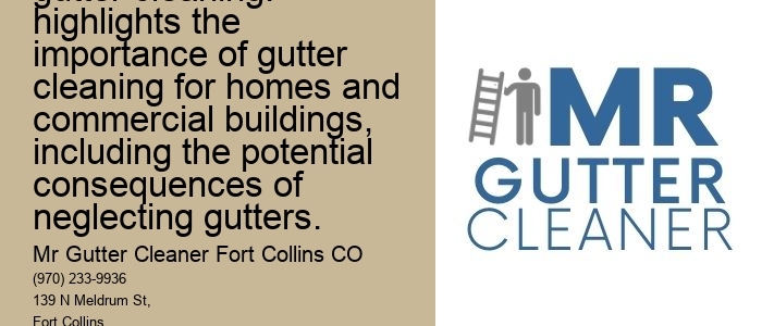 The importance of gutter cleaning: highlights the importance of gutter cleaning for homes and commercial buildings, including the potential consequences of neglecting gutters.